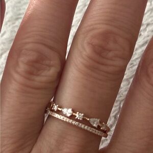 Shy creations -Elegant Gold and Silver Women's Ring Set